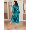image:imageEkouaer Silk Robes for Women Long Satin Bride Bridesmaid Robe with PocketsTeal