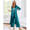 image:imageEkouaer Silk Robes for Women Long Satin Bride Bridesmaid Robe with PocketsTeal