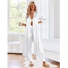 image:imageEkouaer Silk Robes for Women Long Satin Bride Bridesmaid Robe with PocketsWhite