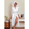 image:imageEkouaer Silk Robes for Women Long Satin Bride Bridesmaid Robe with PocketsWhite