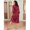 image:imageEkouaer Silk Robes for Women Long Satin Bride Bridesmaid Robe with PocketsWine Red