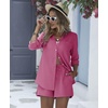image:imageEkouaer Summer Outfits for Women 2 Piece Sets Lounge Sets V Neck Button Down Shirt and Shorts Loungewear with PocketsHot Pink