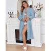 image:imageEkouaer Women Zip Up Robe Fleece Long Sleeves Soft Housecoat with PocketsBaby Blue