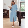 image:imageEkouaer Women Zip Up Robe Fleece Long Sleeves Soft Housecoat with PocketsBaby Blue