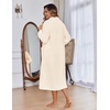 image:imageEkouaer Women Zip Up Robe Fleece Long Sleeves Soft Housecoat with PocketsBeige