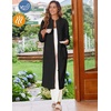 image:imageEkouaer Women Zip Up Robe Fleece Long Sleeves Soft Housecoat with PocketsBlack
