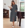 image:imageEkouaer Women Zip Up Robe Fleece Long Sleeves Soft Housecoat with PocketsDeep Grey