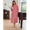 image:imageEkouaer Women Zip Up Robe Fleece Long Sleeves Soft Housecoat with PocketsGray Purple