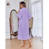 image:imageEkouaer Women Zip Up Robe Fleece Long Sleeves Soft Housecoat with PocketsLavender