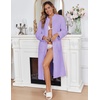 image:imageEkouaer Women Zip Up Robe Fleece Long Sleeves Soft Housecoat with PocketsLavender