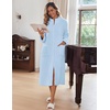 image:imageEkouaer Women Zip Up Robe Fleece Long Sleeves Soft Housecoat with PocketsLight Blue