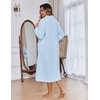 image:imageEkouaer Women Zip Up Robe Fleece Long Sleeves Soft Housecoat with PocketsLight Blue