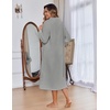 image:imageEkouaer Women Zip Up Robe Fleece Long Sleeves Soft Housecoat with PocketsLight Gray