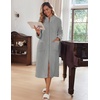 image:imageEkouaer Women Zip Up Robe Fleece Long Sleeves Soft Housecoat with PocketsLight Gray