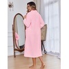 image:imageEkouaer Women Zip Up Robe Fleece Long Sleeves Soft Housecoat with PocketsLight Pink