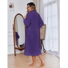 image:imageEkouaer Women Zip Up Robe Fleece Long Sleeves Soft Housecoat with PocketsPurple