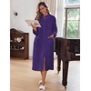 image:imageEkouaer Women Zip Up Robe Fleece Long Sleeves Soft Housecoat with PocketsPurple