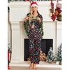 image:imageEkouaer Womens Satin Silky Pajama Set Classic Pattern Button Down Pjs SetBlack Christmas 03