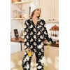 image:imageEkouaer Womens Satin Silky Pajama Set Classic Pattern Button Down Pjs SetBlack Teddy Moon