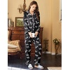 image:imageEkouaer Womens Satin Silky Pajama Set Classic Pattern Button Down Pjs SetBlack Zebra 03