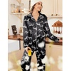 image:imageEkouaer Womens Satin Silky Pajama Set Classic Pattern Button Down Pjs SetBlack Zebra 03