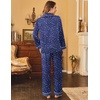 image:imageEkouaer Womens Satin Silky Pajama Set Classic Pattern Button Down Pjs SetBlue Star Moon 03
