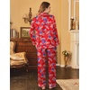 image:imageEkouaer Womens Satin Silky Pajama Set Classic Pattern Button Down Pjs SetFlag 03