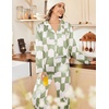 image:imageEkouaer Womens Satin Silky Pajama Set Classic Pattern Button Down Pjs SetGeometry 03