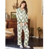 image:imageEkouaer Womens Satin Silky Pajama Set Classic Pattern Button Down Pjs SetGeometry 03