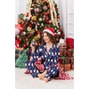 image:imageEkouaer Womens Satin Silky Pajama Set Classic Pattern Button Down Pjs SetNavy Christmas 03