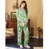 image:imageEkouaer Womens Satin Silky Pajama Set Classic Pattern Button Down Pjs SetPink Palm Leaves 03