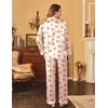 image:imageEkouaer Womens Satin Silky Pajama Set Classic Pattern Button Down Pjs SetTeddy 03