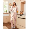image:imageEkouaer Womens Satin Silky Pajama Set Classic Pattern Button Down Pjs SetTeddy 03