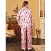 image:imageEkouaer Womens Satin Silky Pajama Set Classic Pattern Button Down Pjs SetWine Bottle 03