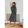 image:imageEkouaer Womens Zipper Front Robes Full Length Warm Nightgowns with PocketsBlack Stars