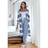image:imageEkouaer Womens Zipper Front Robes Full Length Warm Nightgowns with PocketsBlue Snowflake