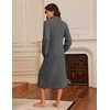 image:imageEkouaer Womens Zipper Front Robes Full Length Warm Nightgowns with PocketsDeep Grey