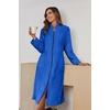 image:imageEkouaer Womens Zipper Front Robes Full Length Warm Nightgowns with PocketsDeep Sky Blue