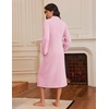image:imageEkouaer Womens Zipper Front Robes Full Length Warm Nightgowns with PocketsLight Pink