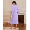 image:imageEkouaer Womens Zipper Front Robes Full Length Warm Nightgowns with PocketsLilac