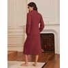 image:imageEkouaer Womens Zipper Front Robes Full Length Warm Nightgowns with PocketsWine Red