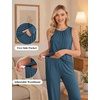 image:imageWomen 3PCS Maternity Robe Sets Nursing Pajamas Postpartum Breastfeeding PjsDark Blue