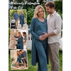 image:imageWomen 3PCS Maternity Robe Sets Nursing Pajamas Postpartum Breastfeeding PjsDark Blue