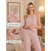 image:imageWomen 3PCS Maternity Robe Sets Nursing Pajamas Postpartum Breastfeeding PjsDirty Pink