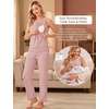 image:imageWomen 3PCS Maternity Robe Sets Nursing Pajamas Postpartum Breastfeeding PjsDirty Pink