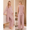 image:imageWomen 3PCS Maternity Robe Sets Nursing Pajamas Postpartum Breastfeeding PjsDirty Pink