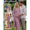 image:imageWomen 3PCS Maternity Robe Sets Nursing Pajamas Postpartum Breastfeeding PjsLight Purple