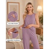 image:imageWomen 3PCS Maternity Robe Sets Nursing Pajamas Postpartum Breastfeeding PjsLight Purple