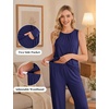 image:imageWomen 3PCS Maternity Robe Sets Nursing Pajamas Postpartum Breastfeeding PjsNavy Blue