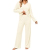 image:imageEkouaer Lounge Sets for Women Long Sleeve 2 Piece Pajamas Set with PocketsApricot